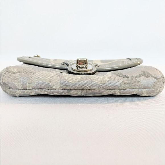 Coach Grey & Khaki Signature Wristlet - Picture 2 of 7